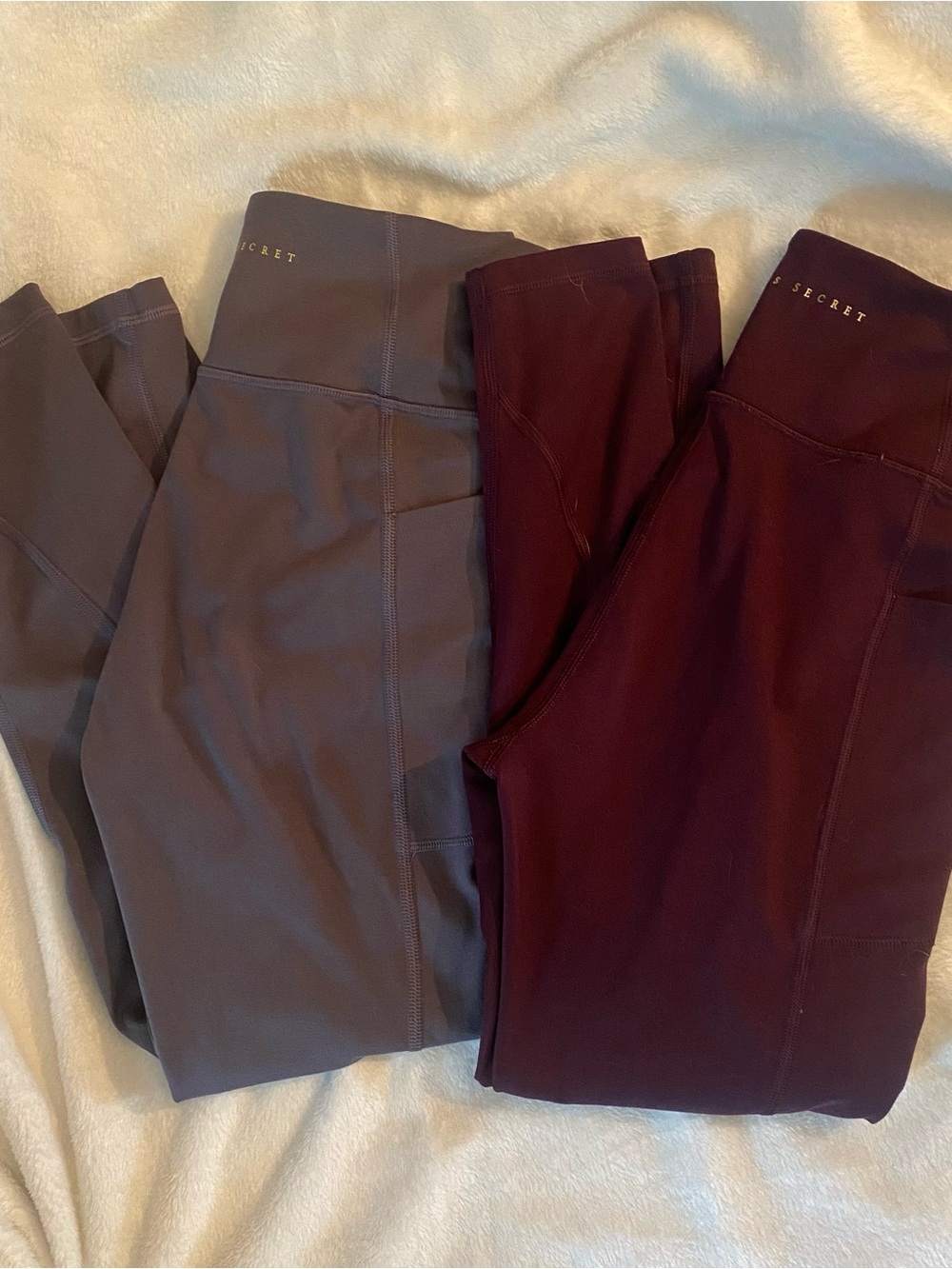 Victoria's Secret Leggings Duo - Gray & Burgundy